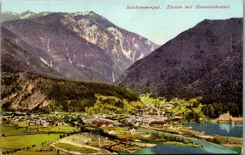 14683 - Oberösterreich - Ebensee mit Kranabethsattel , Salzkammergut - gelaufen 1924