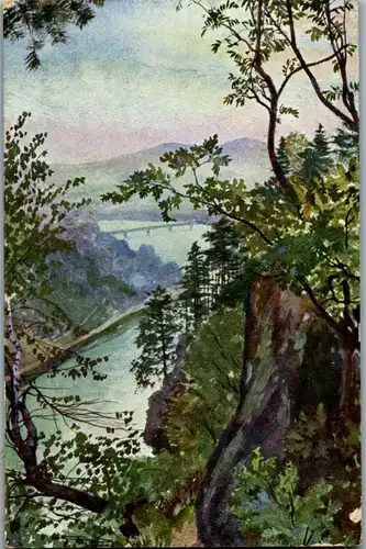 14692 - Künstlerkarte - Oberösterreich , Linz an der Donau , Turmleitenabhang , Wilhelm Schückel - gelaufen 1921