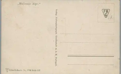 14696 - Künstlerkarte - Blühende Alpe , signiert Wilhelm Heinrich Burger Willing - nicht gelaufen