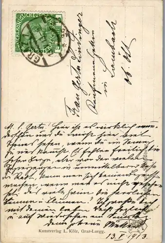 14732 - Künstlerkarte - Graz , Kastell am Schloßberg , signiert R. Bakalowits - gelaufen 1913