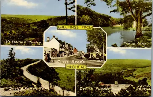 14733 - Großbritannien - Hinhead , Nutcombe Valley , Trout Lake , Devil's Punch Bowl , Mehrbildkarte - gelaufen 1969