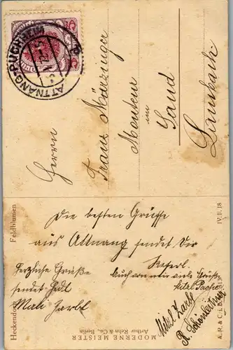 14747 - Künstlerkarte - Feldblumen , signiert Heckendorn - gelaufen 1922