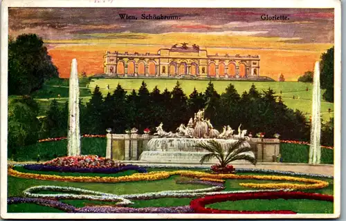 14752 - Künstlerkarte - Wien , Schönbrunn , Gloriette - gelaufen 1921