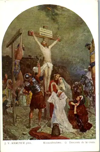 14770 - Künstlerkarte - Kreuzabnahme , Descente de la croix , Johann Victor Krämer - nicht gelaufen