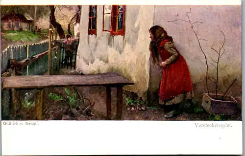 14785 - Künstlerkarte - Versteckenspiel , Gottlieb v. Kempf - nicht gelaufen