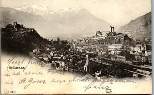 13434 - Schweiz - Bellinzona , Panorama - gelaufen 1905