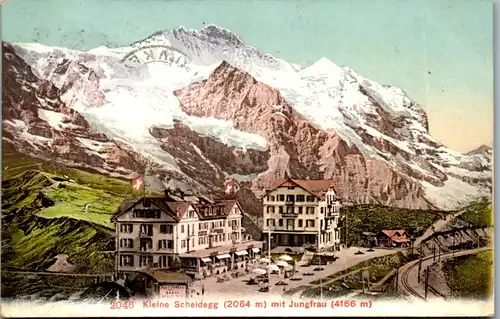 13452 - Schweiz - Kleine Scheidegg mit Jungfrau - gelaufen 1907