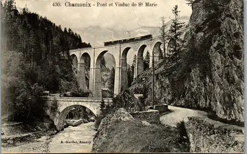 13455 - Frankreich - Chamonix , Pont et Viaduc de St. Marie - gelaufen