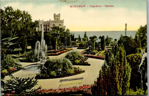 13458 - italien - Miramar , Giardino , Garten - gelaufen 1907