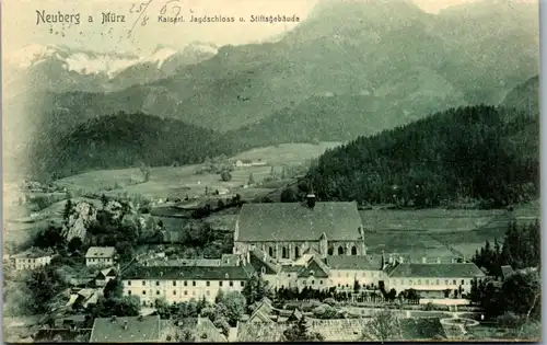 13463 - Steiermark - Neuberg an der Mürz , Kaiserliches Jagdschloss und Stiftsgebäude - gelaufen 1907