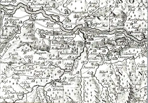 13504 - Tirol - Oberperfuss , Landkarte aus ATLAS Tyrolensis - nicht gelaufen