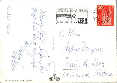 13512 - Schweiz - Zürich , Limmatquai , Straßenbahn - gelaufen 1961