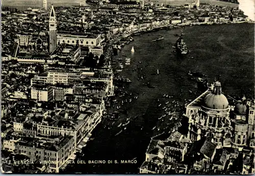 13538 - Italien - Venezia , Venedig , Visione Aerea del Bacino di S. Marco  - gelaufen