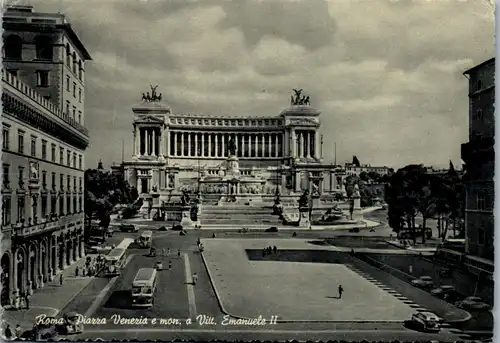 13563 - Italien - Roma , Rom , Piazza Venezia e mon. a Vitt. Emanuelle II - gelaufen