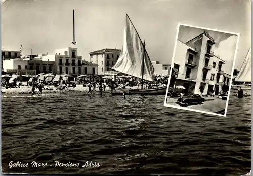 13564 - Italien - Gabicce Mare , Pensione Adria - gelaufen 1960
