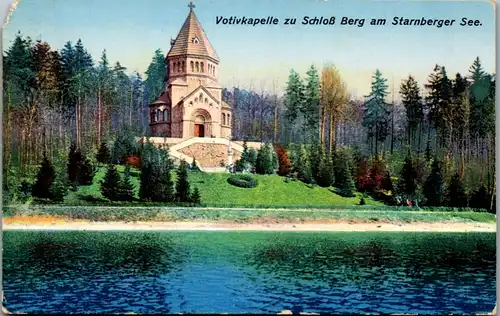 13589 - Deutschland - Starnberger See , Votivkapelle zu Schloß Berg am Starnberger See - gelaufen 1923