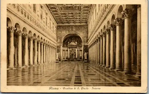 13593 - Italien - Roma , Rom , Basilica di S. Paolo , Interno - gelaufen 1925