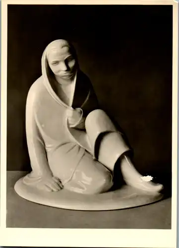 13595 - Schöne Künste - Skulptur , Sitzendes Mädchen Porzellan 1909 v. Ernst Barlach - nicht gelaufen