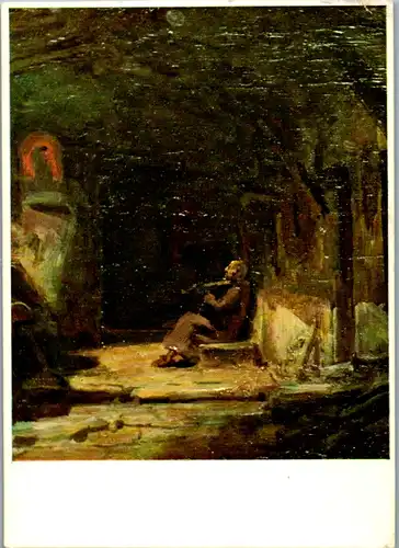 13599 - Künstlerkarte - Violine spielender Mönch , Carl Spitzweg - gelaufen 1963