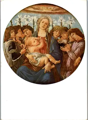 13609 - Künstlerkarte - Botticelli , Madonna mit singenden Engeln - nicht gelaufen