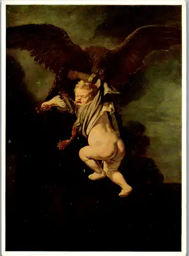 13613 - Künstlerkarte - Rembrandt , Ganymed in den Fängen des Adlers - nicht gelaufen