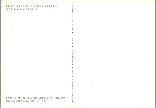 13616 - Künstlerkarte - Paula Modersohn Becker , Stilleben mit Äpfeln 1903 - nicht gelaufen