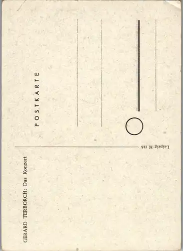 13620 - Künstlerkarte - Gerard Terborch , Das Konzert - nicht gelaufen