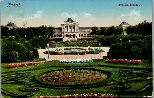 14823 - Kroatien - Zagreb , Drzavni kolodvor - gelaufen 1925
