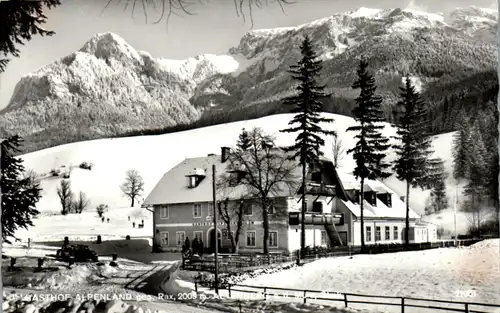 14835 - Steiermark - Altenberg an der Mürz , Gasthof Alpenland gegen Rax - gelaufen 1967
