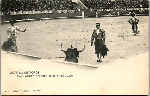 14852 -  - Corrida de Toros , Machaquito Despues de una Estocada - nicht gelaufen  , Stierkampf