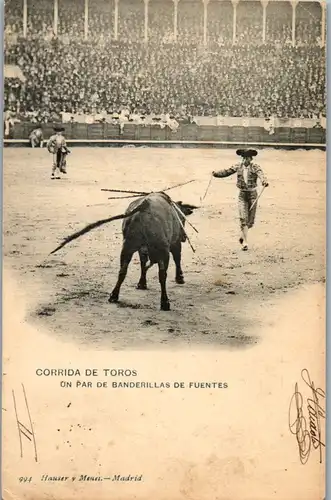 14855 -  - Corrida de Toros , Un par de Banderillas de Fuentes - gelaufen 1904 , Stierkampf