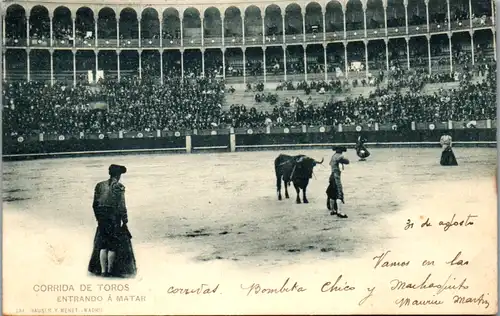 14869 -  - Corrida de Toros , Entrando a Matar - gelaufen  , Stierkampf