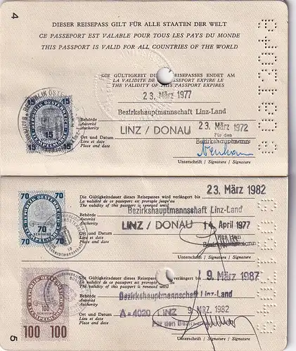 14895 -  - Österreich , Austria , entwerteter Reisepass , Passport , ungültig -  1972