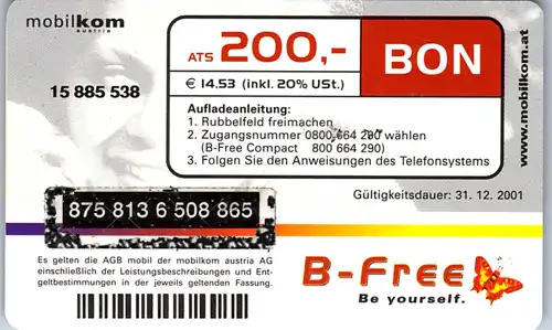 14905 - Österreich - B-Free Bon , A1