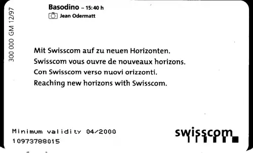 14926 - Schweiz - Taxcard , Basodino