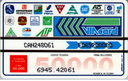 15145 -  - Italien , VinCard , Autostrade , Canon