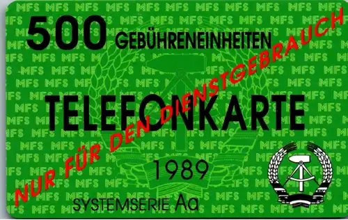 15152 - Deutschland - Telefonkarte nur für den Dienstgebrauch , 500 Gebühreneinheiten , ZKD