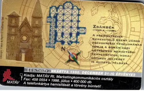 15585 - Ungarn - Roman kori templomrom Zsambek