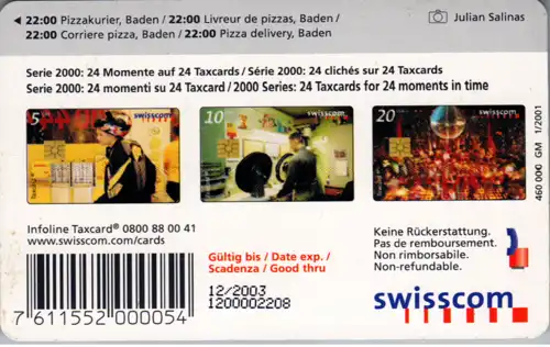 15587 - Schweiz - Swisscom Taxcard , Julian Salinas