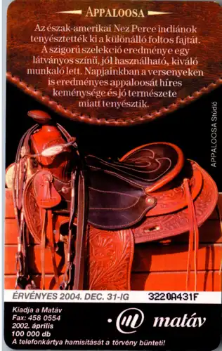 15595 - Ungarn - Appaloosa , Motiv Pferd