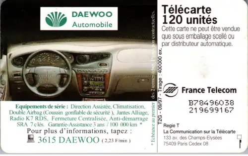 15662 - Frankreich - Daewoo Leganza , Automobile