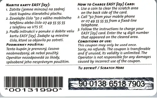 15707 - Slowakei - Easy , izy Kupon