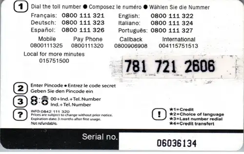 15722 - Schweiz - OK Telecom , Akunamatata , Africa Phone
