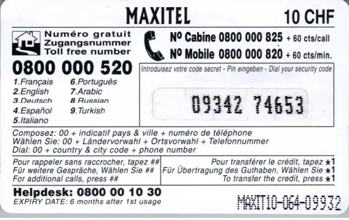 15727 - Schweiz - Maxitel