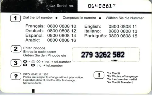 15728 - Schweiz - Top 20 , Prepaid Phone Card