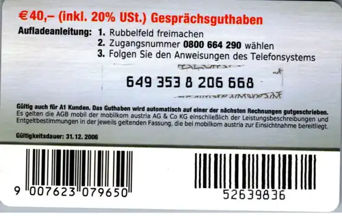 15745 - Österreich - B - Free , Bon , A1