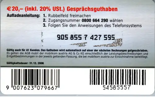 15746 - Österreich - B - Free , Bon , A1