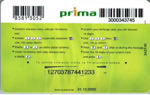 15760 - Slowakei - Prima 199 small Globtel