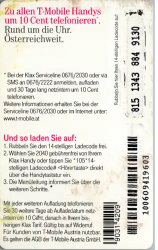 15783 - Österreich - T Mobile , Klax
