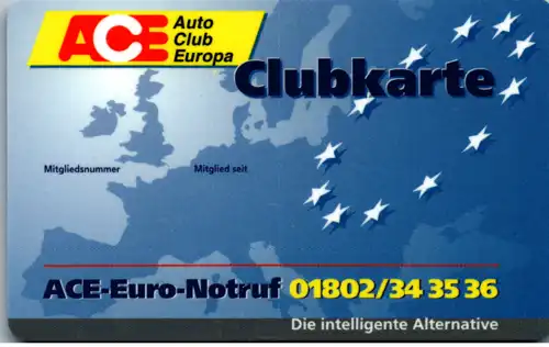 15785 -  - ACE Clubkarte , Auto Club Europa , Advo Card